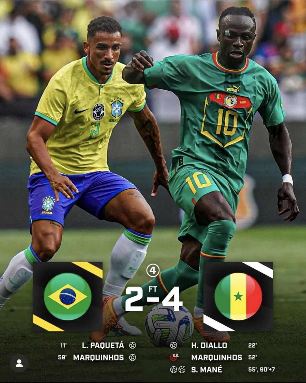 Senegal a dat de pământ cu Brazilia lui Vinicius și Richarlison! Căpitanul Marquinhos și-a dat autogol_1