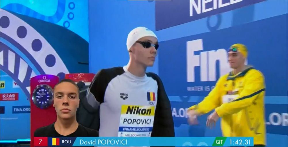 Reacția lui David Popovici după ce a câștigat proba de 100 m liber de la Sette Colli_21