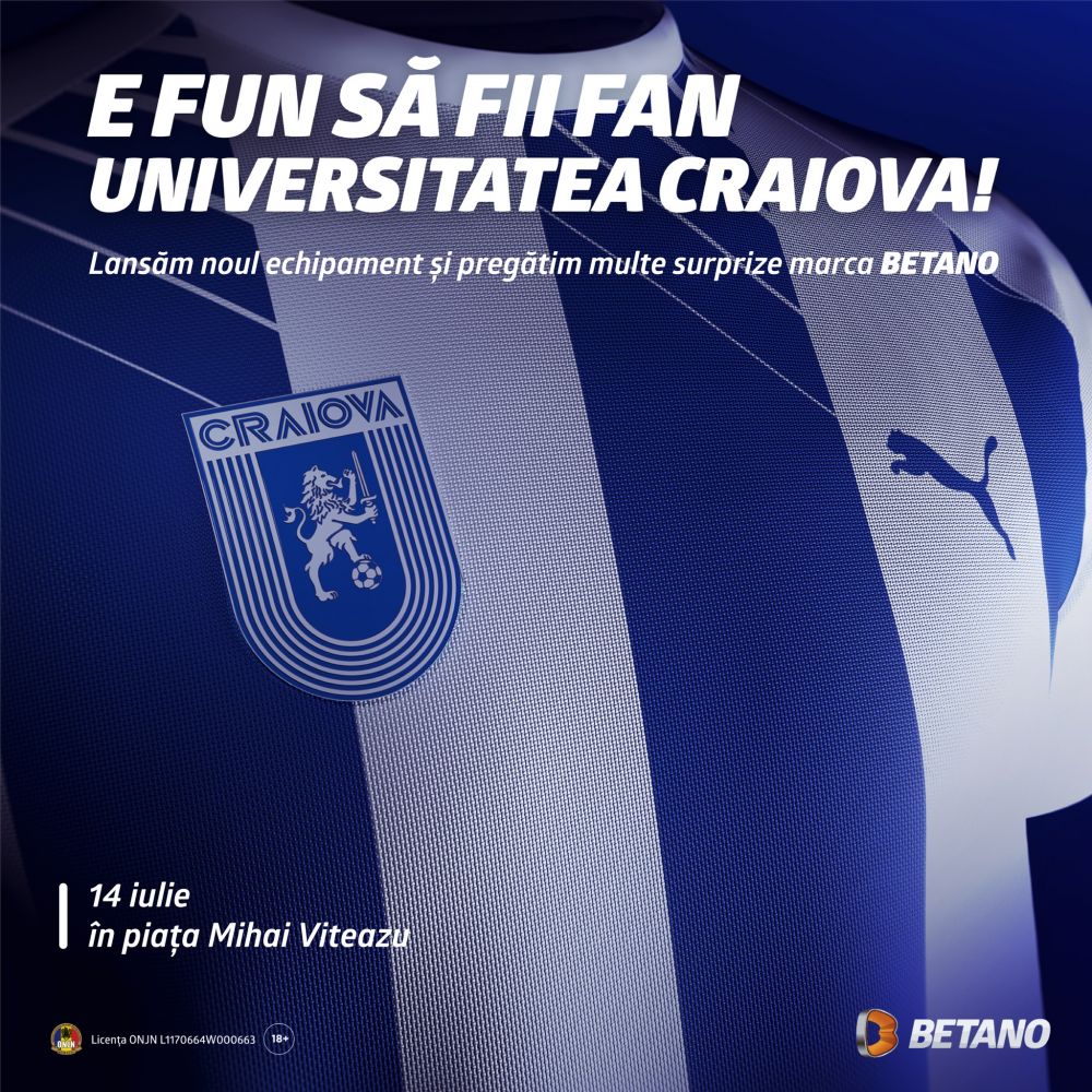 Betano prezintă echipamentele Universității Craiova pentru noul sezon_1