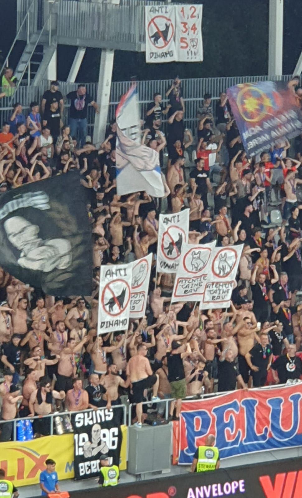 Bannerele fanilor FCSB la meciul cu Dinamo. Ironii în lanț spre "câini"_6