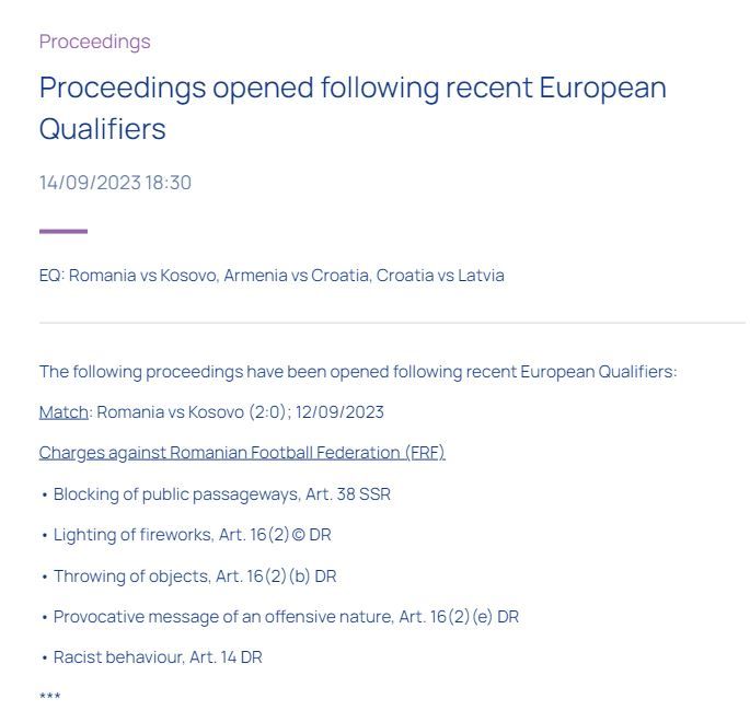 UEFA ia măsuri după scandalul de la România - Kosovo _1