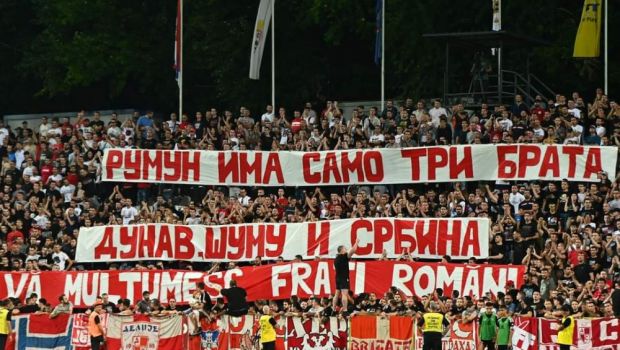 
	Fanii sârbi continuă seria mesajelor de susținere pentru suporterii tricolori: &quot;România are doar 3 frați&quot;
