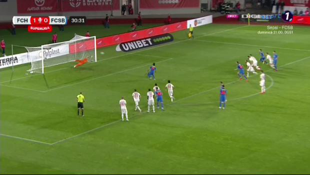 ACUM Hermannstadt - FCSB 1-1 | Balaure și Compagno au marcat în prima repriză!