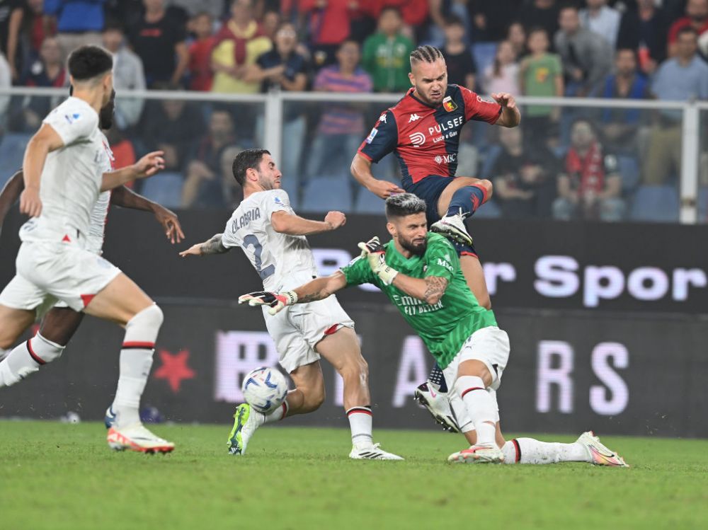 Portarul Giroud vs atacantul Pușcaș! A intrat în poartă și a blocat tot în Genoa - Milan! Drăgușin a refuzat să își înlocuiască portarul _32