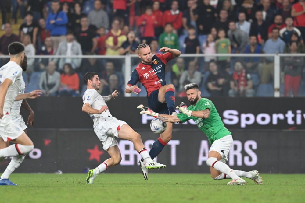 Portarul Giroud vs atacantul Pușcaș! A intrat în poartă și a blocat tot în Genoa - Milan! Drăgușin a refuzat să își înlocuiască portarul _33