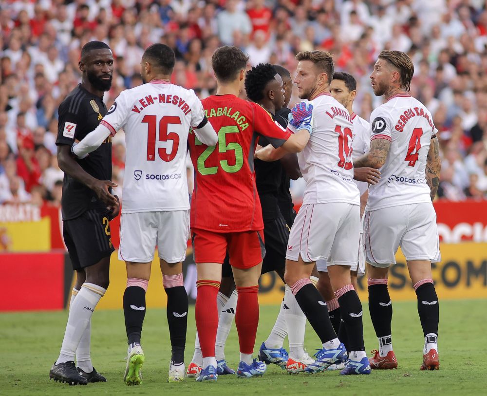 Sergio Ramos și-a pierdut cumpătul în Sevilla - Real Madrid: altercație cu Rudiger, care i-a râs în față_4