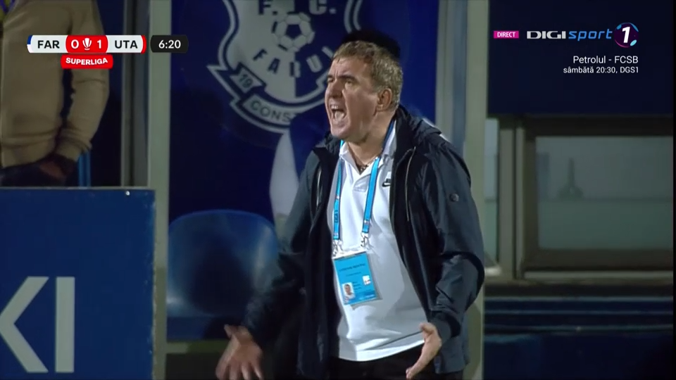 Reacția nervoasă a lui Gică Hagi după primul gol marcat de UTA Arad. Nu s-a mai abținut și a țipat la un jucător_6
