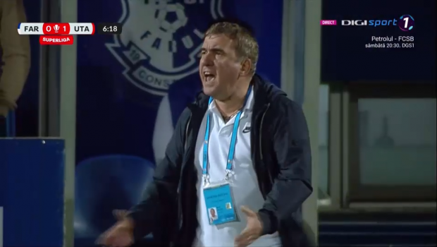 
	Reacția nervoasă a lui Gică Hagi după primul gol marcat de UTA Arad. Nu s-a mai abținut și a țipat la un jucător
