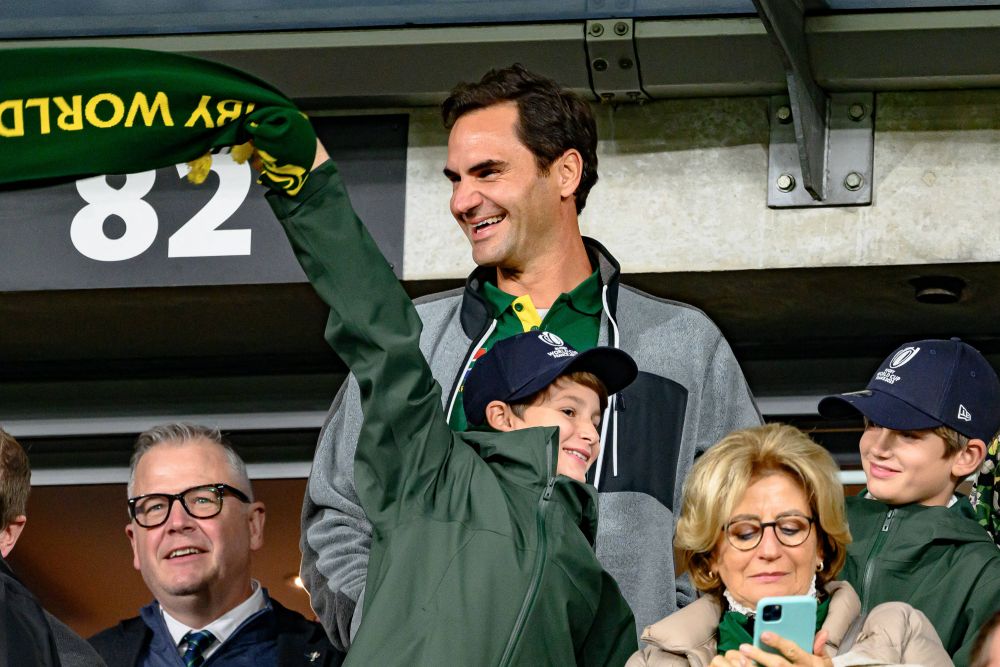 Roger Federer a sărbătorit alături de naționala Africii de Sud câștigarea Cupei Mondiale de rugby_25