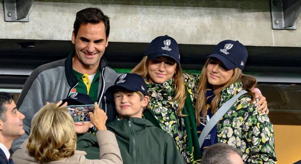 Roger Federer a sărbătorit alături de naționala Africii de Sud câștigarea Cupei Mondiale de rugby_1
