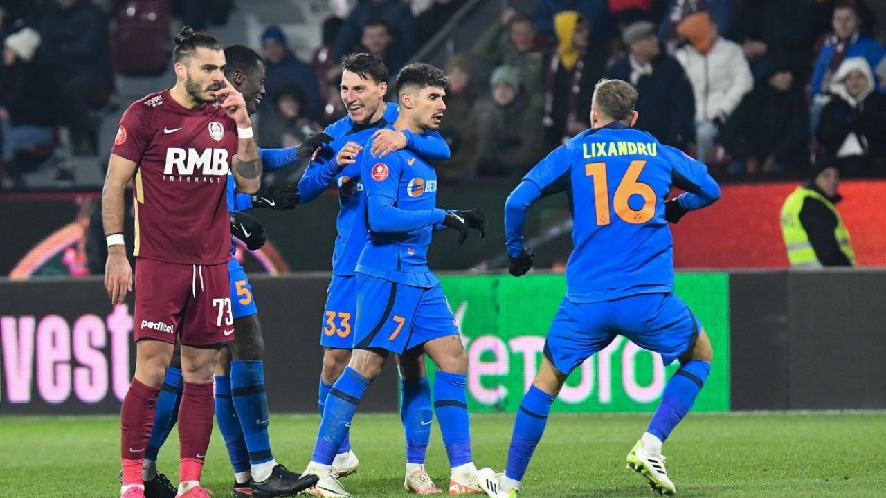 FCSB - FC Hermannstadt 3-0, „Roș-albaștrii” se distanțează la opt puncte  de CFR Cluj. Olaru, omul meciului