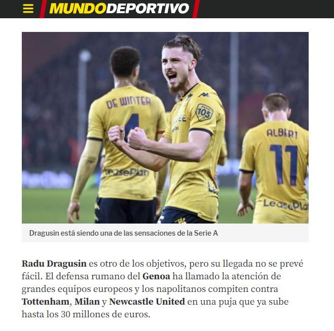 Spaniolii au scris despre transferul lui Radu Drăgușin ca avertisment pentru Barcelona _2