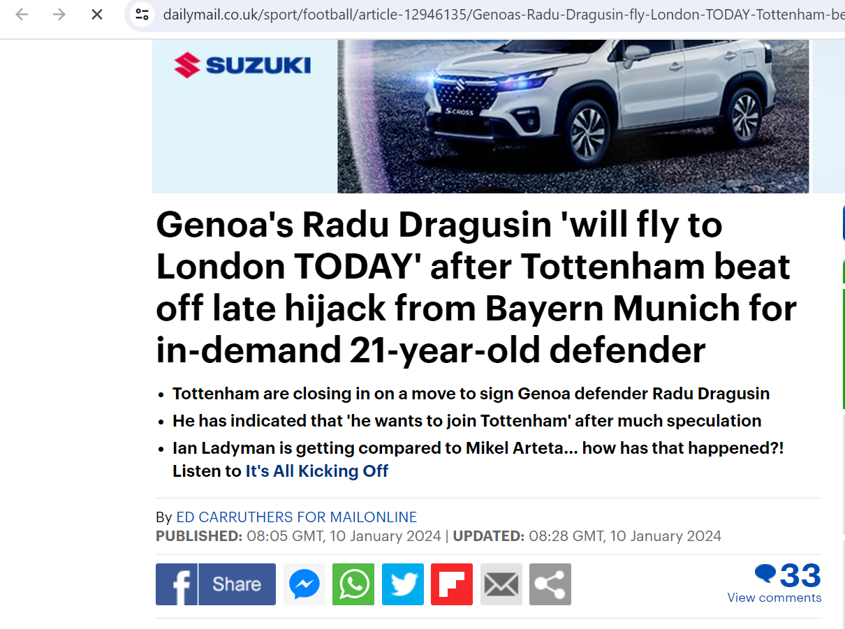 Reacția presei internaționale despre anunțul transferului lui Radu Drăgușin la Tottenham _3