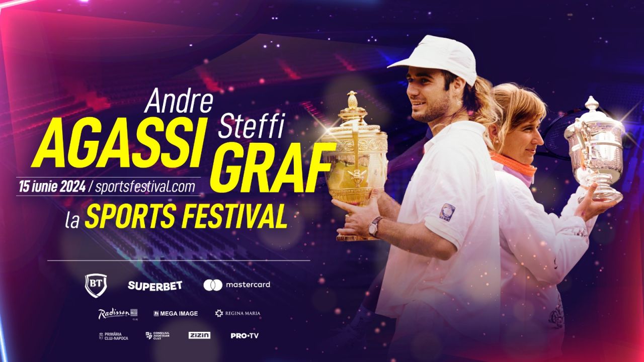 Andre Agassi Agassi Graf demonstrativ Romania Sports Festival Steffi Graf Tenis