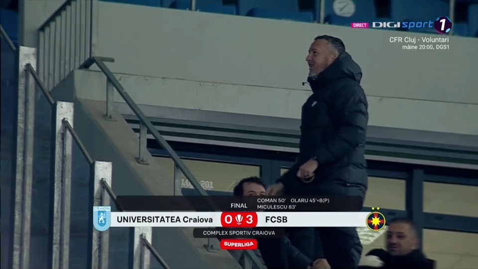 Explozie de bucurie! Ce a făcut Mihai Stoica imediat după finalul meciului Universitatea Craiova - FCSB 0-3_1