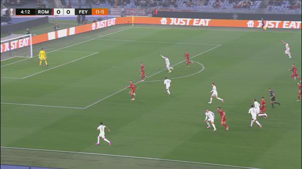 AS Roma - Feyenoord | Santiago Gimenez înscrie pentru olandezi (0-1, min.5)