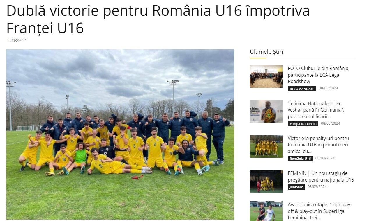 Cum ne păcălim singuri: ”Dublă victorie pentru România U16 împotriva Franței U16” vs. ce s-a întâmplat cu adevărat!_3