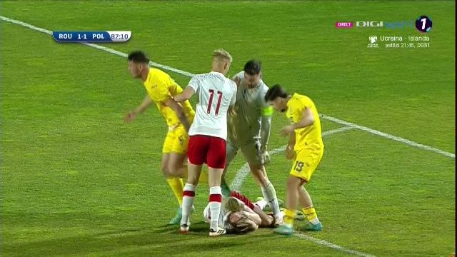 Tensiune la cote maxime! Momentul care a înghețat inima fanilor: Ce s-a întâmplat în minutul 87 în România - Polonia U20_17