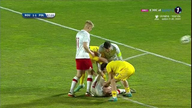 Tensiune la cote maxime! Momentul care a înghețat inima fanilor: Ce s-a întâmplat în minutul 87 în România - Polonia U20_19