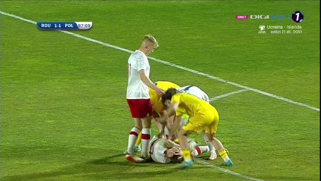 Tensiune la cote maxime! Momentul care a înghețat inima fanilor: Ce s-a întâmplat în minutul 87 în România - Polonia U20_20