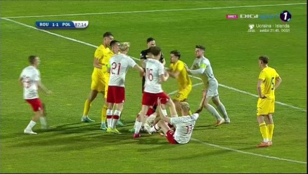 Tensiune la cote maxime! Momentul care a înghețat inima fanilor: Ce s-a întâmplat în minutul 87 în România - Polonia U20