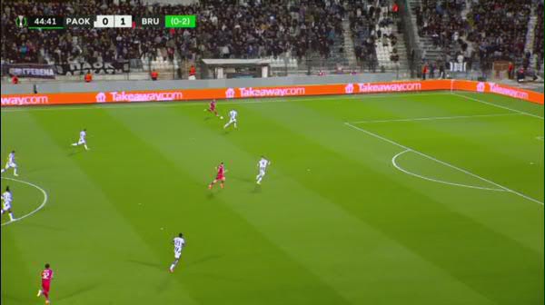 PAOK Salonic - Club Brugge 0-2: GOL Jutgla 45' (Pro Arena & VOYO)