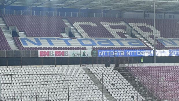 Fanii lui Rapid nu au făcut deplasarea în Gruia, dar au transmis un mesaj de la distanță la meciul cu CFR