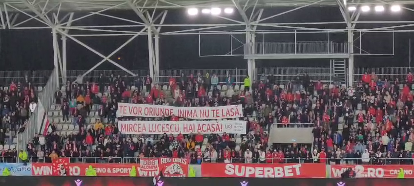 Fanii lui Dinamo, mesaj pentru Mircea Lucescu! Banner-ul afișat la meciul cu UTA Arad_3