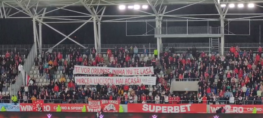 Fanii lui Dinamo, mesaj pentru Mircea Lucescu! Banner-ul afișat la meciul cu UTA Arad_4