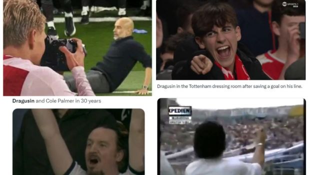 Meme-urile apărute după Tottenham - Manchester City! Radu Drăgușin a fost printre protagoniști