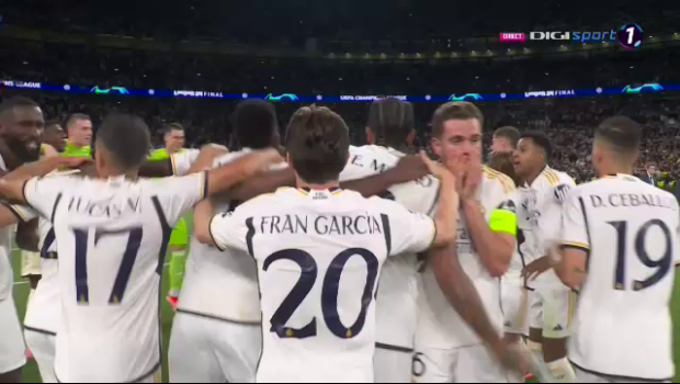 
	&bdquo;Explozie&rdquo; pe teren! Cum au sărbătorit jucătorii de la Real Madrid după triumful din Champions League
