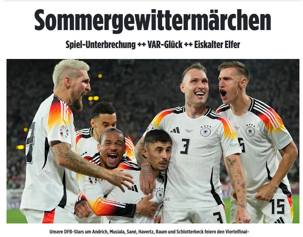 "Basm. Furtuna de vară!" Ce a scris Bild după ce Germania a obținut calificarea în sferturile de finală_1