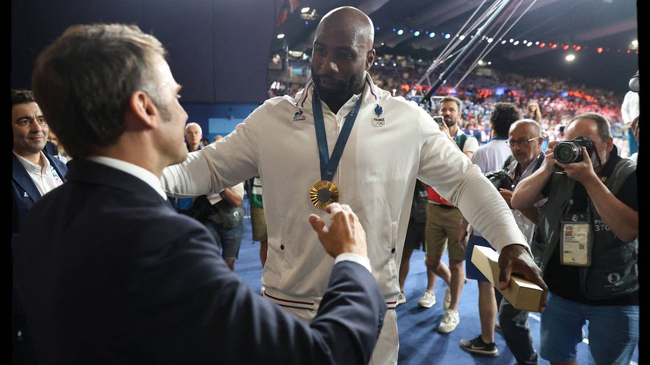 Teddy Riner Emmanuel Macron Franta Jocurile Olimpice judo