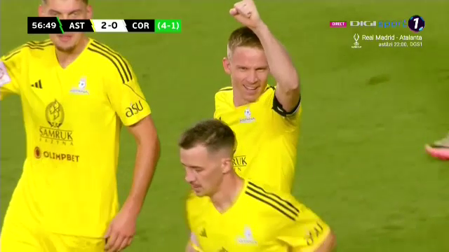 FC Astana - Corvinul 6-1. Hunedorenii părăsesc cupele europene cu o înfrângere dură_1