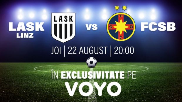 
	Confruntarea din play-off-ul Europa League, dintre LASK Linz - FCSB, poate fi urmărită, în exclusivitate, pe VOYO!&nbsp;&nbsp;
