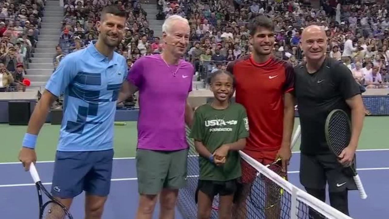 US Open 2024 Andre Agassi Carlos Alcaraz John McEnroe Novak Djokovic