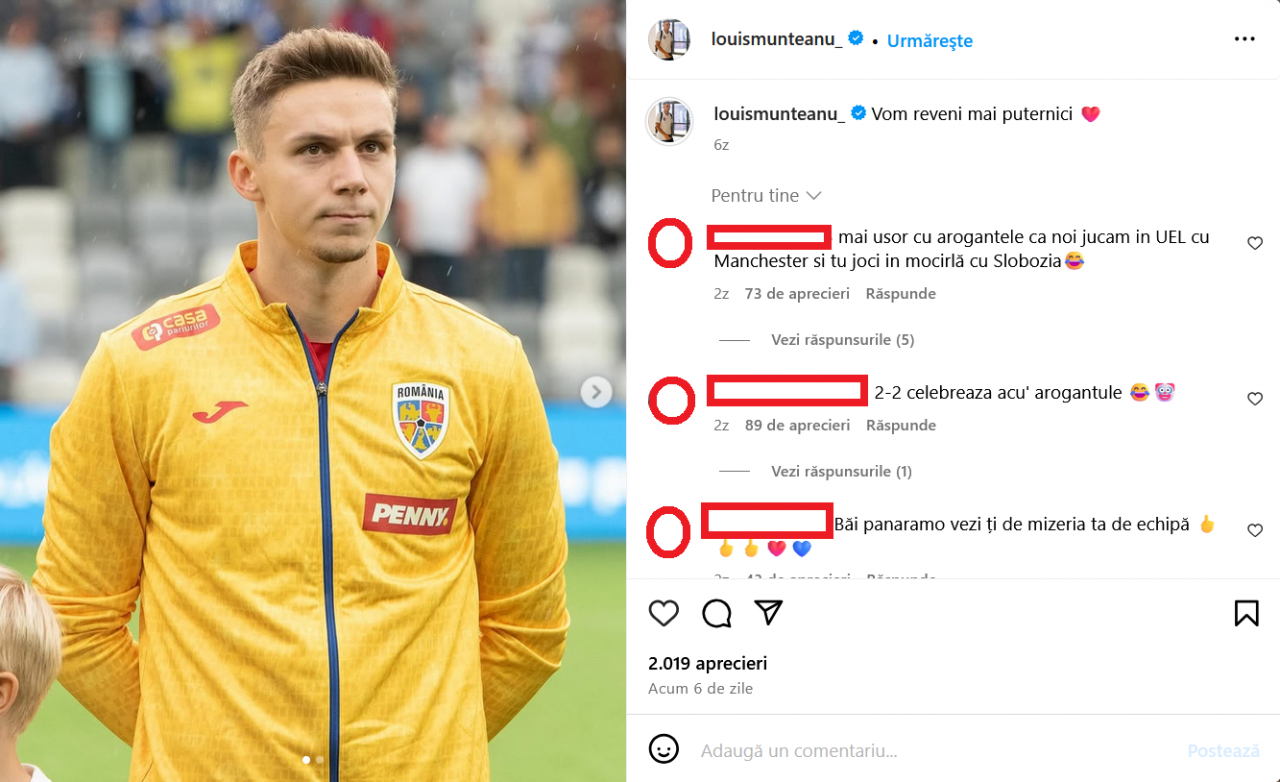 Mesaje oribile primite de Louis Munteanu. Val de jigniri și amenințări după meciul cu FCSB_2